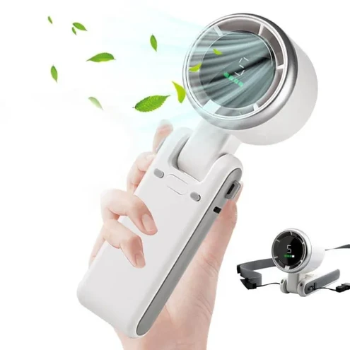 Turbo Fan Handheld Rechargeable Fan Portable Mini Hand Fan USB Rechargeable Foldable Hanging Neck Fan