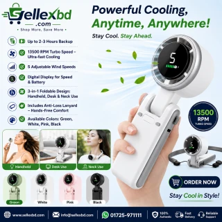 Turbo Fan Handheld Rechargeable Fan Portable Mini Hand Fan USB Rechargeable Foldable Hanging Neck Fan