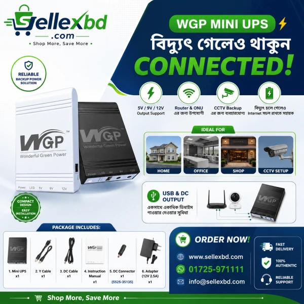 WGP Mini UPS for Router, ONU & CCTV